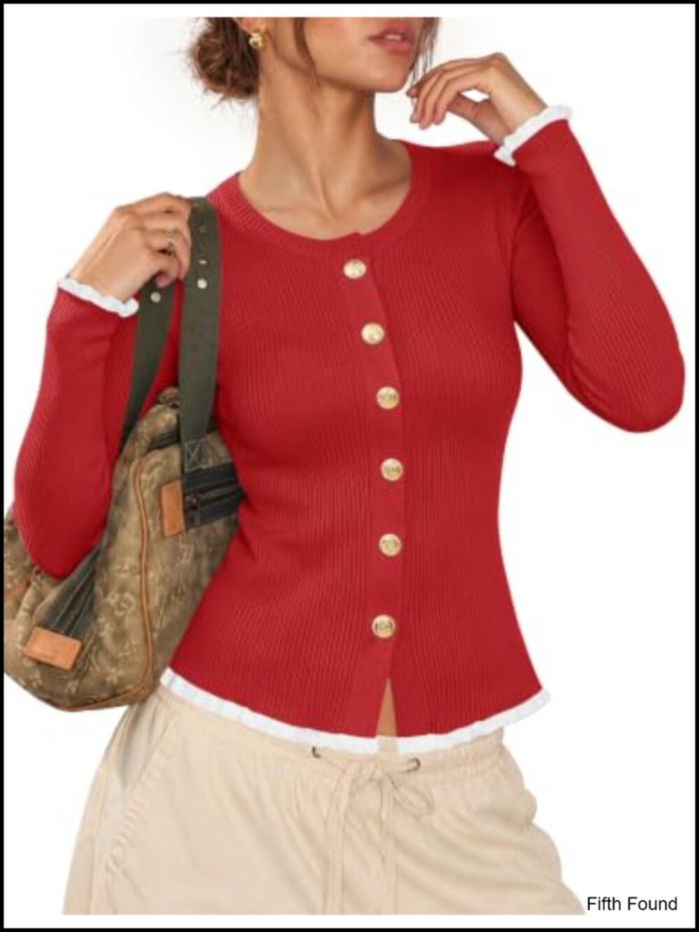 Ruffle Cardigan Sweater Women Lightweight Long Sleeve Button Knit